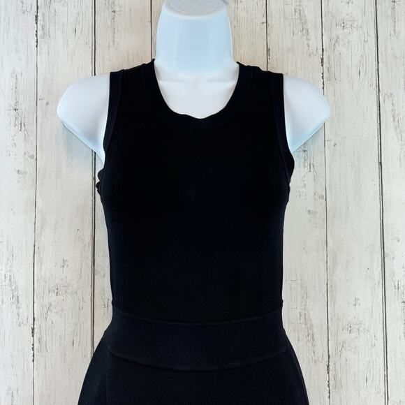 ALC Black Scoop Neck Bandage Sleeveless Stretch Bodycon Ponte Knit Dress Size XS - Picture 3 of 12